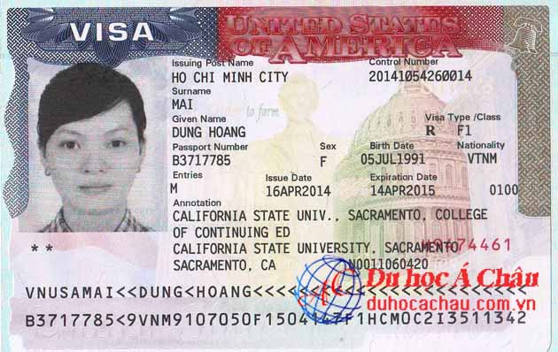 Visa du học Mỹ - Mai Hoàng Dung