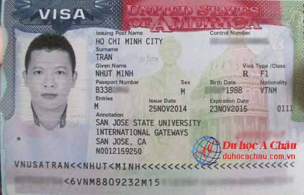 Visa du học Mỹ học sinh Trần Minh Nhựt